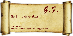 Gál Florentin névjegykártya